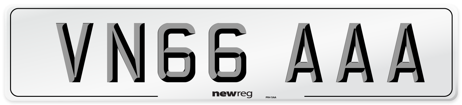 VN66 AAA Number Plate from New Reg